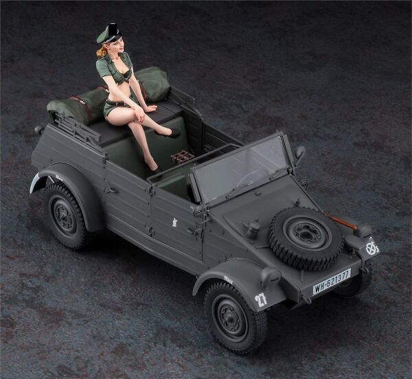 Hasegawa SP453 52253 1/24 Ölçek, Pkw.K1 Kübelwagen Type 82 w/Blond Girl's Figure, Plastik Model Kiti