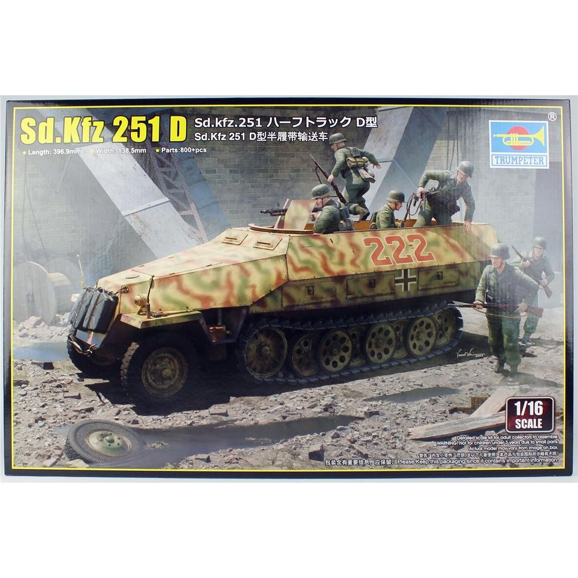 Trumpeter 00942 1/16 Ölçek, Sd.Kfz. 251D Yarı Paletli Zırhlı Personel Taşıyıcı, Plastik Model Kiti