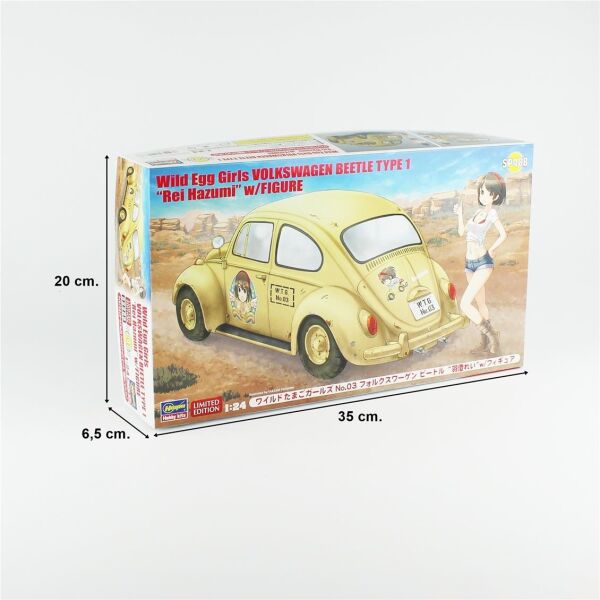 Hasegawa SP488 52288 1/24 Ölçek, Volkswagen Beetle Type 1 (Rei Hazumi) Wild Egg Girls No.03  w/Figure, Otomobil Plastik Model K