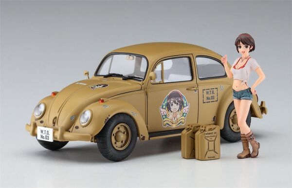 Hasegawa SP488 52288 1/24 Ölçek, Volkswagen Beetle Type 1 (Rei Hazumi) Wild Egg Girls No.03  w/Figure, Otomobil Plastik Model K