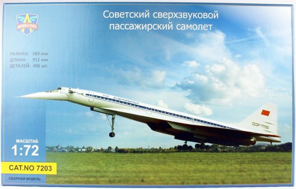 Modelsvit MSVIT7203 1/72 Ölçek, Tupolev Tu-144 Yolcu Uçağı, Plastik Model kiti