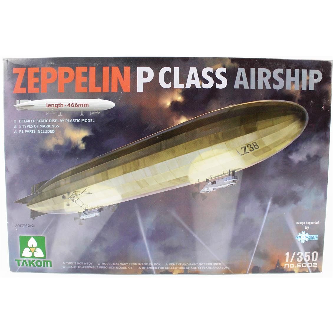 Takom 6002 1/350 Ölçek, P Sınıfı Zeplin, Plastik Model kiti