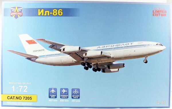 Modelsvit MSVIT7205 1/72 Ölçek, IL-86 Wide-Body Airliner Yolcu Uçağı, Plastik Model kiti