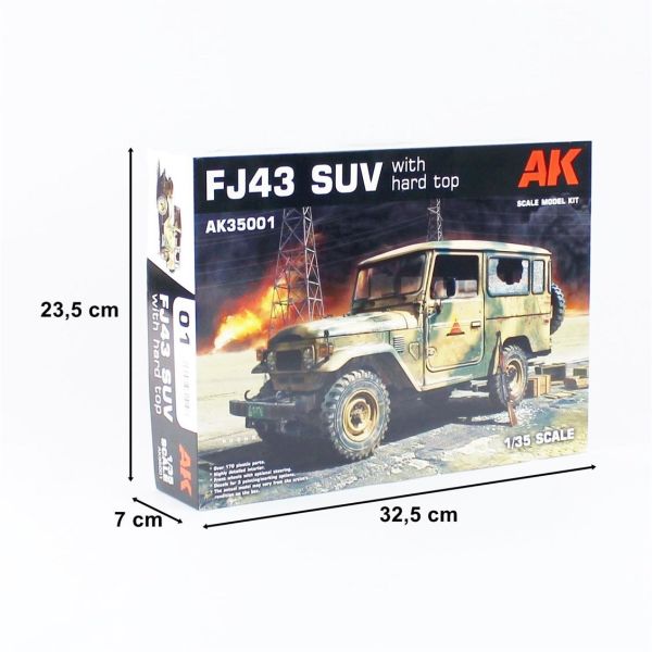 AK Interactive 35001 1/35 Ölçek, FJ43 Harttop (SUV), Askeri Araç, Plastik Model kiti