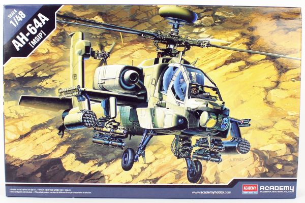 Academy 12262 1/48 Ölçek, AH-64A Apache Helikopter, Plastik Model kiti