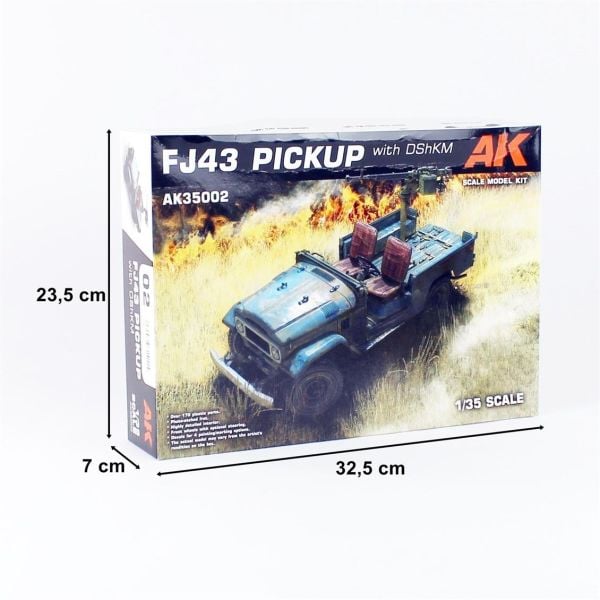 AK Interactive 35002 1/35 Ölçek, FJ43 Pick-up (DShK Uçaksavarlı), Askeri Araç, Plastik Model kiti