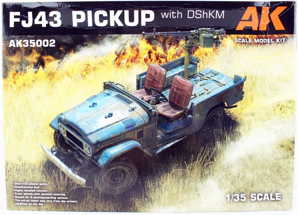 AK Interactive 35002 1/35 Ölçek, FJ43 Pick-up (DShK Uçaksavarlı), Askeri Araç, Plastik Model kiti