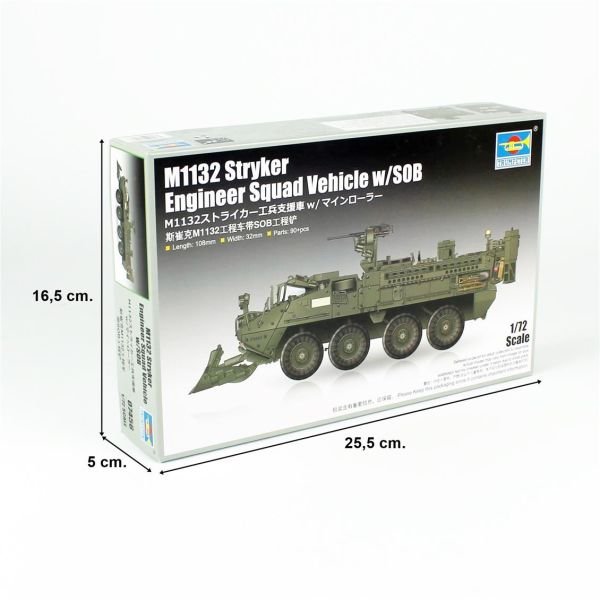 Trumpeter 07456 1/72 Ölçek, M1132 Stryker İstihkam Aracı w/SOB, Plastik Model Kiti