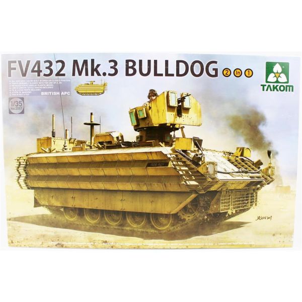 Takom 2067 1/35 Ölçek, İngiliz APC FV432 Mk.3 Bulldog Tankı, (2 in 1), Plastik Model kiti