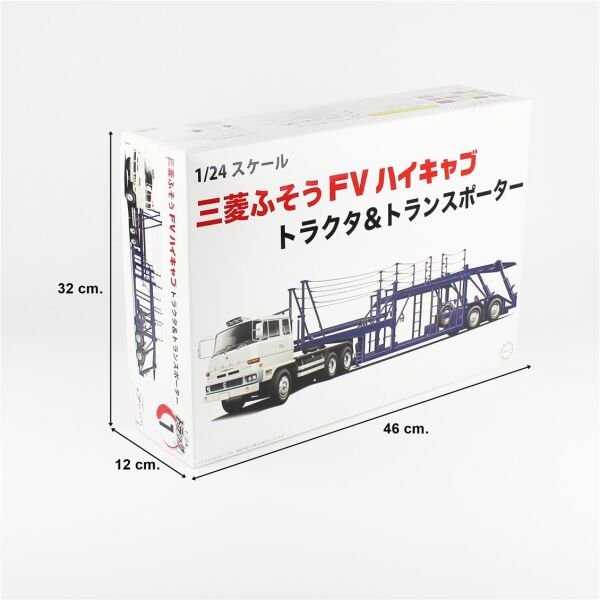 Fujimi 24TR-1 01201 1/24 Ölçek, Mitsubishi Fuso FV High-Cab Çekici ve Dorse Plastik Model Kiti