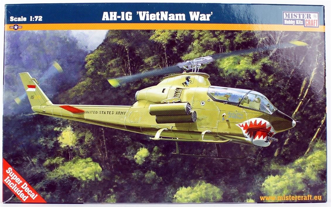 Mistercraft B031 1/72 Ölçek, AH-1G (Vietnam Savaşı) Helikopteri, Plastik Model kiti