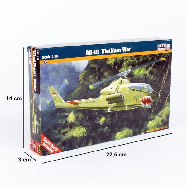 Mistercraft B031 1/72 Ölçek, AH-1G (Vietnam Savaşı) Helikopteri, Plastik Model kiti