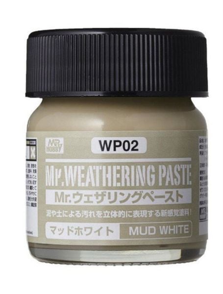 Mr.Hobby WP-02 40 ml. Mr.Weathering Paste, Mud White, Eskitme Macunu