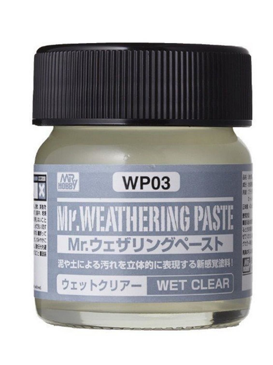 Mr.Hobby WP-03 40 ml. Mr.Weathering Paste, Wet Clear, Eskitme Macunu