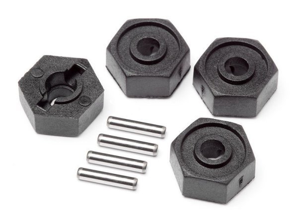 Wheel Hex Adaptors w/Pins 2x10 4pcs