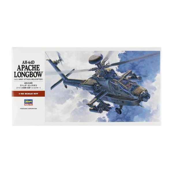 Hasegawa PT23 7223 1/48 Ölçek, AH-64D Apache Longbow, Askeri Helikopter, Plastik Model kiti