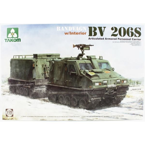 Takom 2083 1/35 Ölçek, Bandvagn Bv 206S, Römorklu Zırhlı Personel Taşıyıcı, Plastik Model kiti