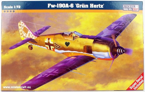 Mistercraft C003 1/72 Ölçek, Fw-190A-6 (Grun Hertz) Savaş Uçağı, Plastik Model kiti