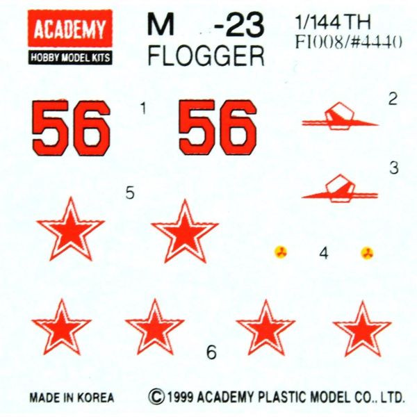 Academy 12614 1/144 Ölçek, MiG-23 Frogger Savaş Uçağı, Plastik Model kiti