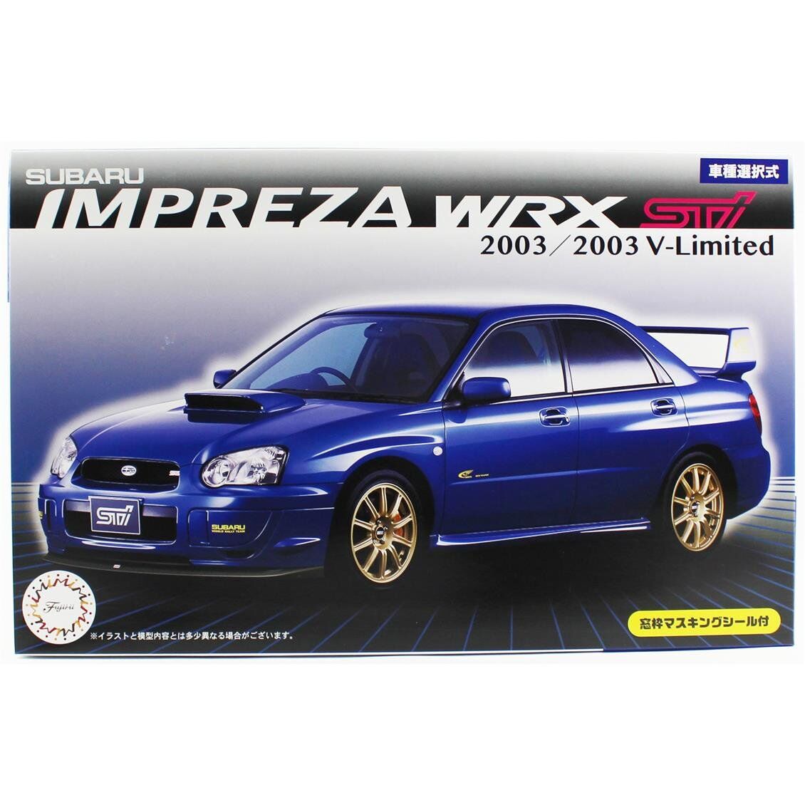 Fujimi ID-103 03940 1/24 Ölçek, Subaru Impreza WRX Sti/2003 V-Limited, (Cam Boyama Maskesi ile), Otomobil Plastik Model Kiti