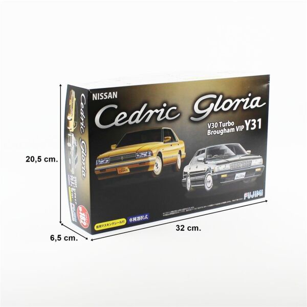 Fujimi ID-182 03949 1/24 Ölçek, Nissan Cedric/Gloria V30 Turbo Brougham VIP Y31, (Cam Boyama Maskesi ile), Otomobil Plastik Mod