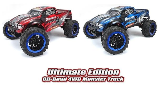 Remo 8032 1/8 Ölçek, 4WD Off Road Monster Truck (Dinosaurs Master) Kırmızı Kaportalı, Fırçalı Çift Motorlu, 7.4V 4200Mah Li-Po