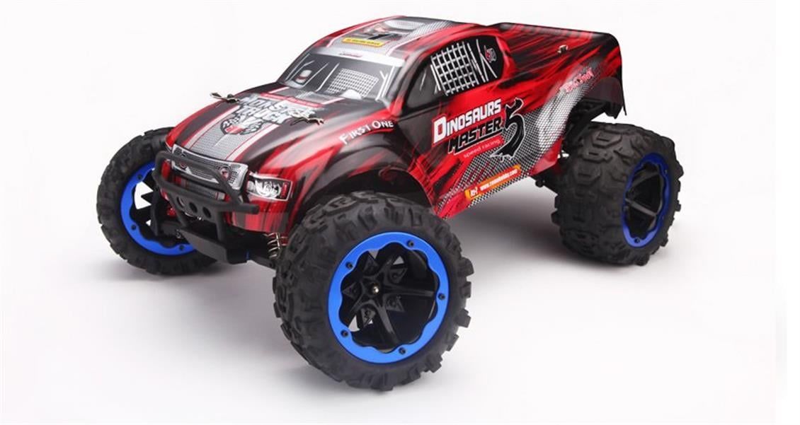 Remo 8032 1/8 Ölçek, 4WD Off Road Monster Truck (Dinosaurs Master) Kırmızı Kaportalı, Fırçalı Çift Motorlu, 7.4V 4200Mah Li-Po