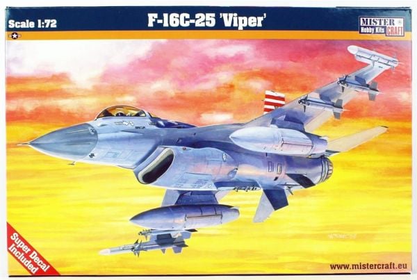 Mistercraft D064 1/72 Ölçek, F-16C-25 (Engerek) Savaş Uçağı, Plastik Model kiti