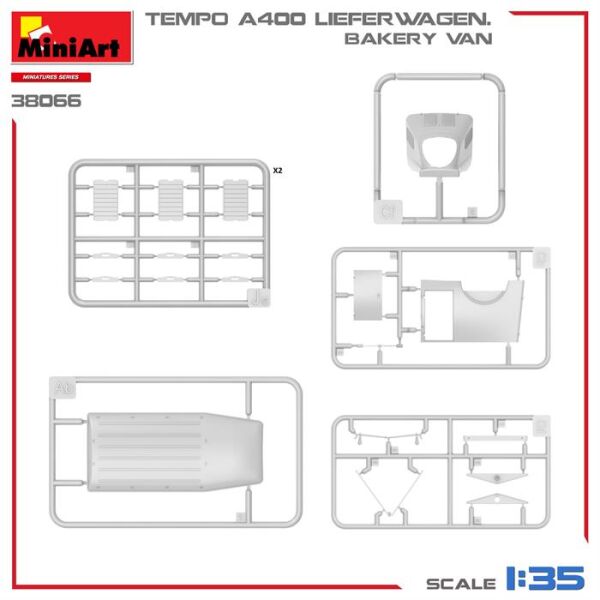 MiniArt 1:35 Tempo A400 Lieferwagen. Fırıncı Kamyoneti