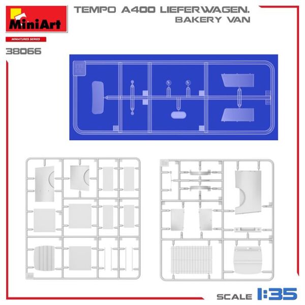 MiniArt 1:35 Tempo A400 Lieferwagen. Fırıncı Kamyoneti