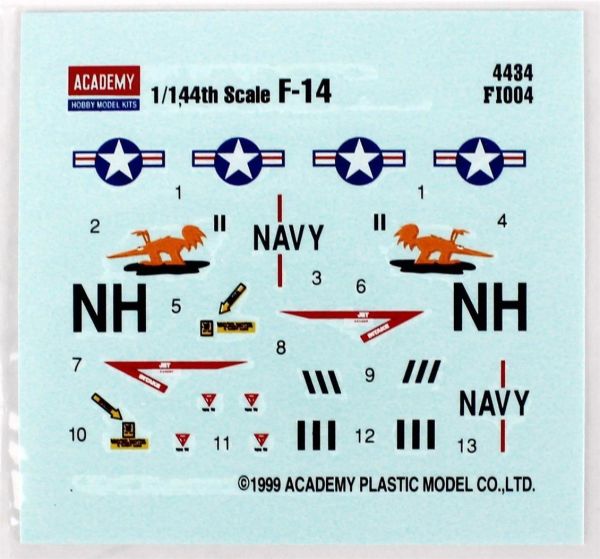 Academy 12608 1/144 Ölçek, ABD Donanması F-14A Tomcat Savaş Uçağı, Plastik Model kiti