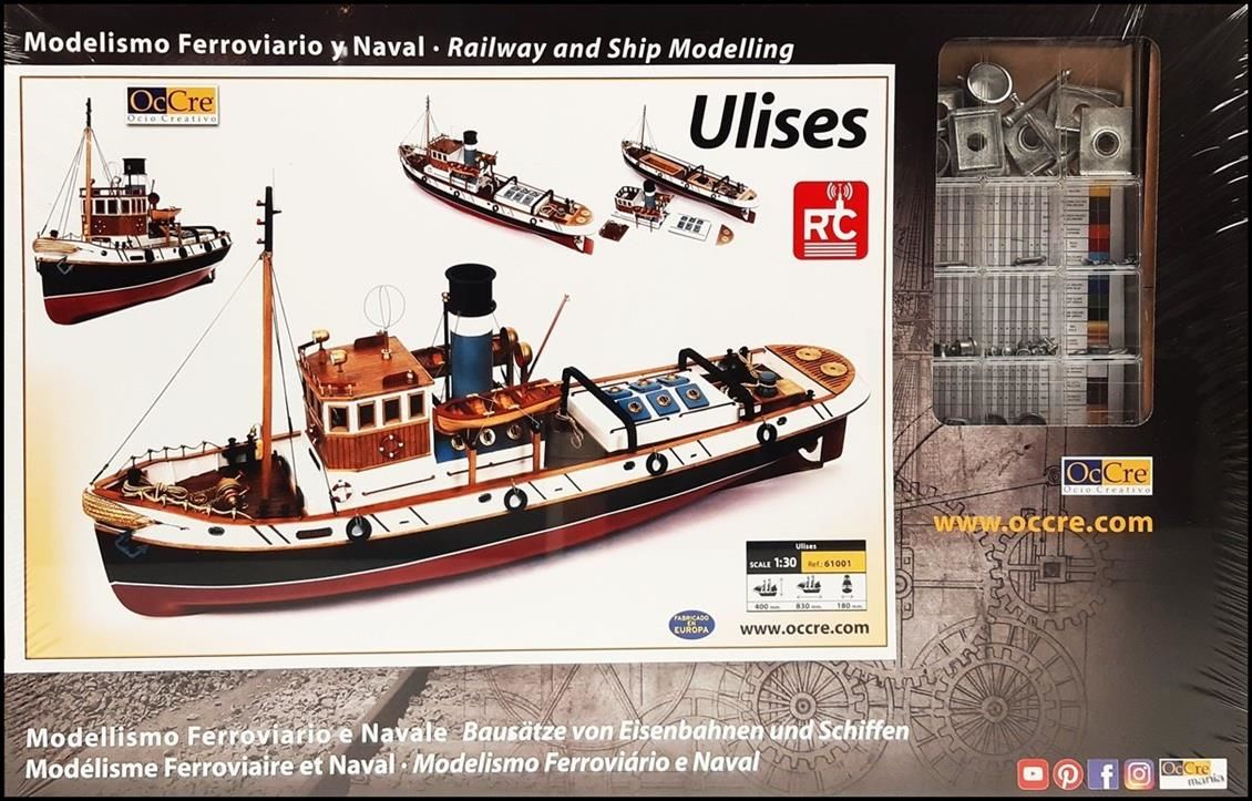 Occre 61001 1/30 Ölçek, Ulises R/C Dönüştürülebilir Römorkör Ahşap Model Kiti