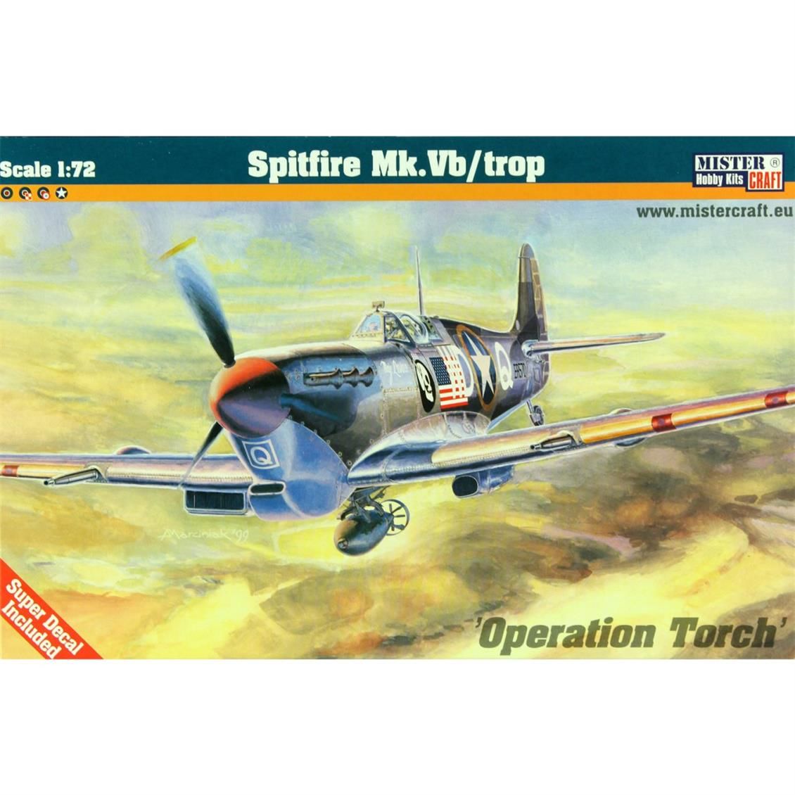 Mistercraft D192 1/72 Ölçek, Supermarine (Spitfire) Mk.Vb Savaş Uçağı, Plastik Model kiti