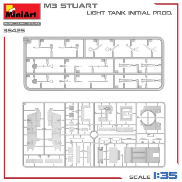 MiniArt 1:35 M3 Stuart Hafif Tank. İlk Üretim