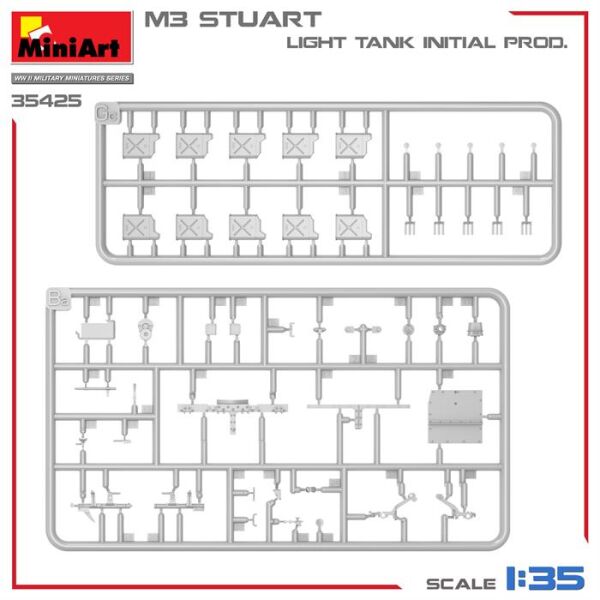 MiniArt 1:35 M3 Stuart Hafif Tank. İlk Üretim