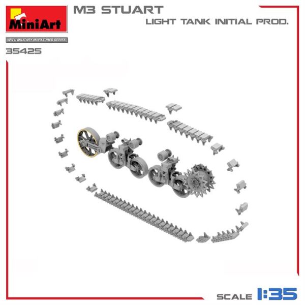 MiniArt 1:35 M3 Stuart Hafif Tank. İlk Üretim