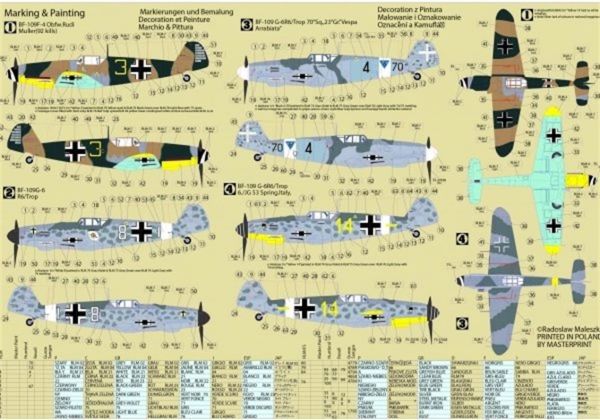 Mistercraft C038 1/72 Ölçek, BF-109F-4 (Muller) Savaş Uçağı, Plastik Model kiti