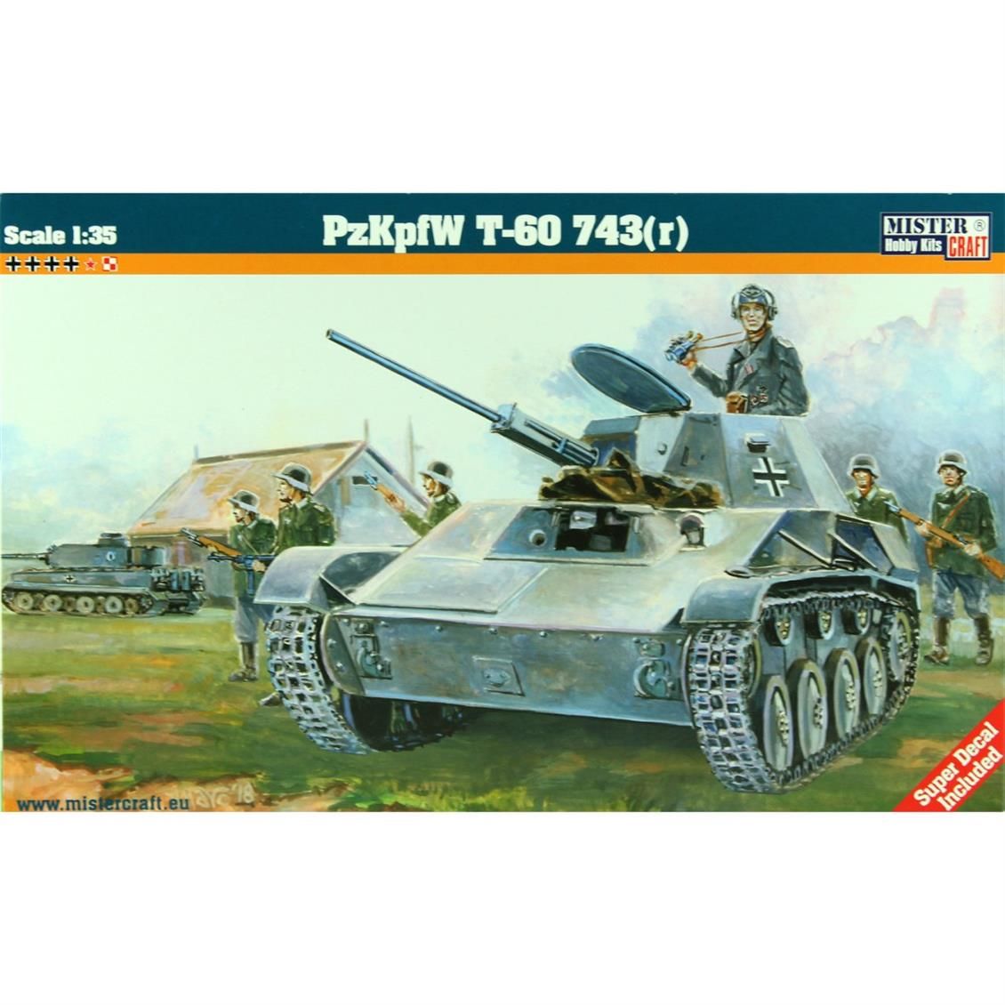 Mistercraft E003 1/35 Ölçek, PzKpfW T-60 743R Tankı, Plastik Model kiti