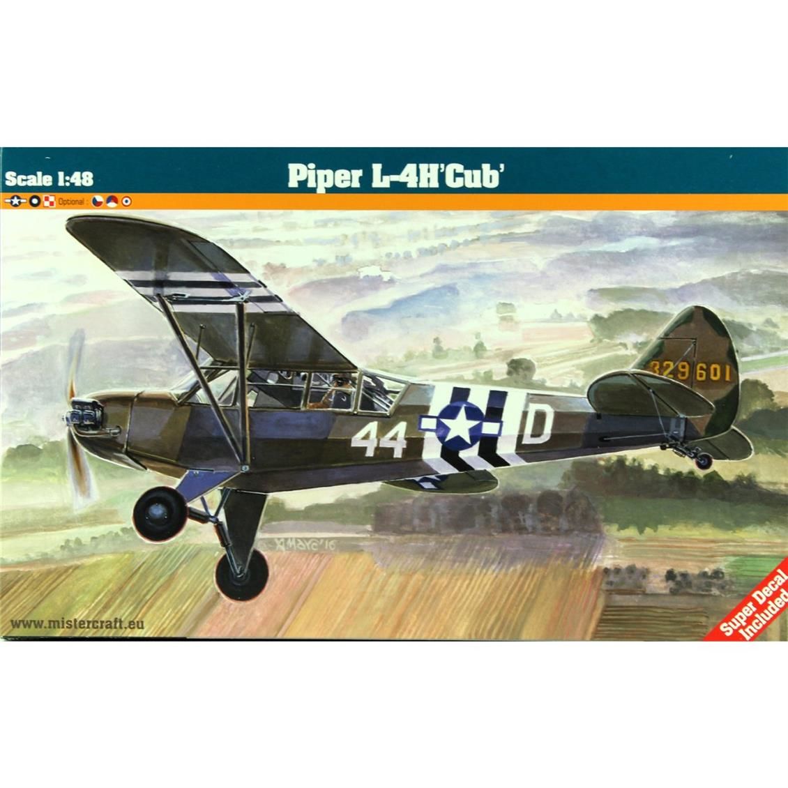 Mistercraft E041 1/48 Ölçek, Piper Cup L-4H Eğitim Uçağı, Plastik Model kiti