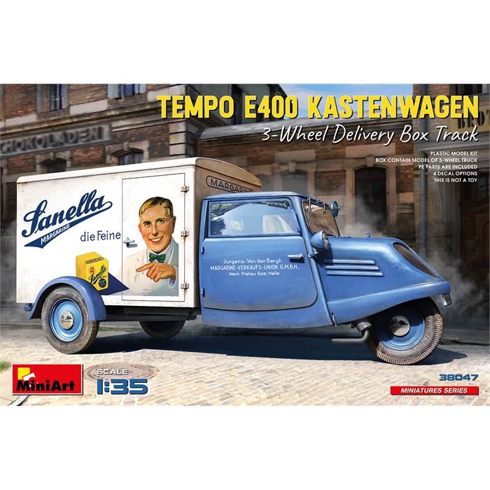 MiniArt Tempo E400 Kastenwagen 3 Tekerlekli, Kapalı Kasa Sevkiyat Aracı