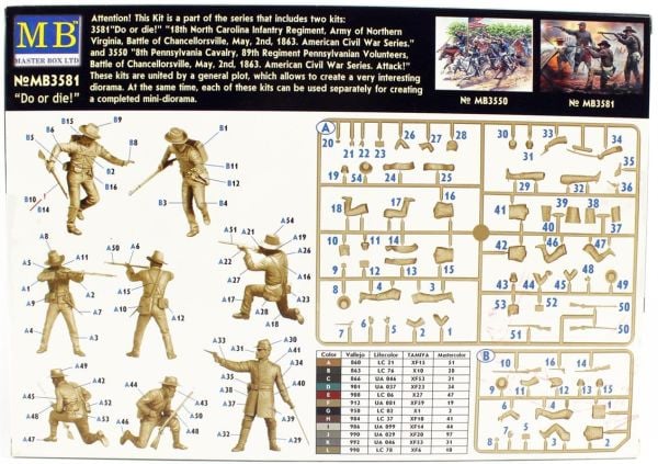 Masterbox 3581 1/35 Ölçek, Tarihi Minyatürler Serisi, Amerikan Sivil Savaşı, Plastik Figür Kiti