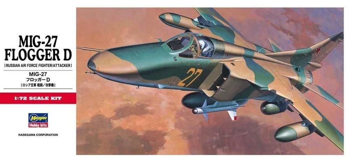 Hasegawa C10 340 1/72 Ölçek, MiG-27 Flogger D, Savaş Uçağı, Plastik Model kiti