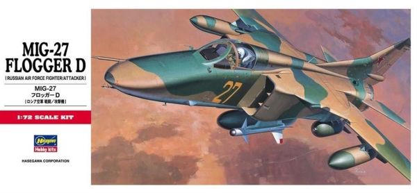 Hasegawa C10 340 1/72 Ölçek, MiG-27 Flogger D, Savaş Uçağı, Plastik Model kiti