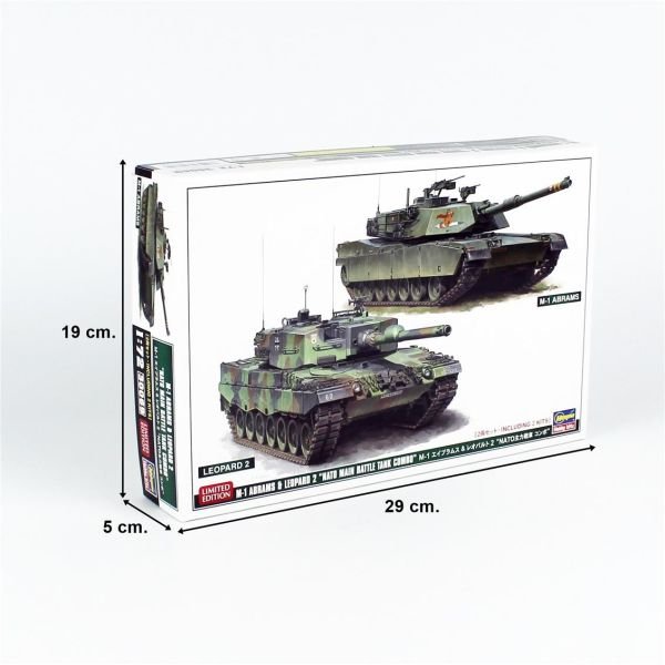 Hasegawa 30069 1/72 Ölçek, M-1 Abrams ve Leopard 2 NATO Ana Muharebe Tankları, (2 Adet Tank), Askeri Araç Model kiti