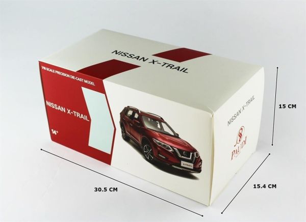 Paudi Model 5535EBL 1/18 Ölçek, 2019 Nissan X-TRAIL, Mavi, Sergilemeye Hazır Metal Araba Modeli