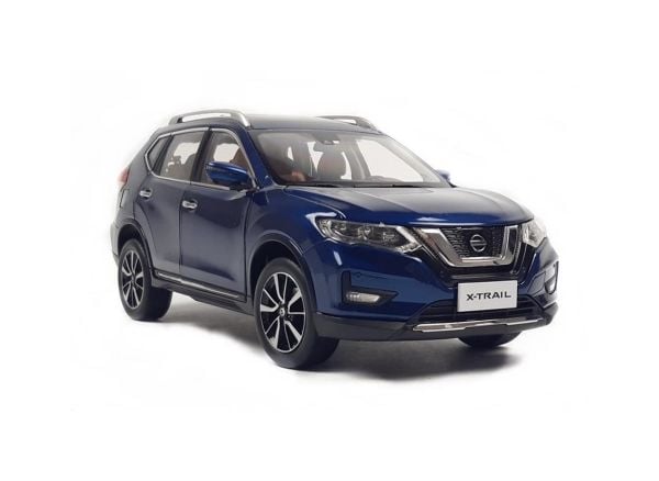 Paudi Model 5535EBL 1/18 Ölçek, 2019 Nissan X-TRAIL, Mavi, Sergilemeye Hazır Metal Araba Modeli