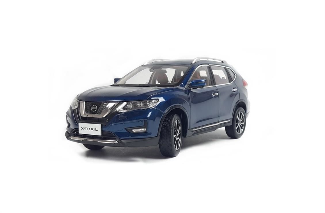 Paudi Model 5535EBL 1/18 Ölçek, 2019 Nissan X-TRAIL, Mavi, Sergilemeye Hazır Metal Araba Modeli