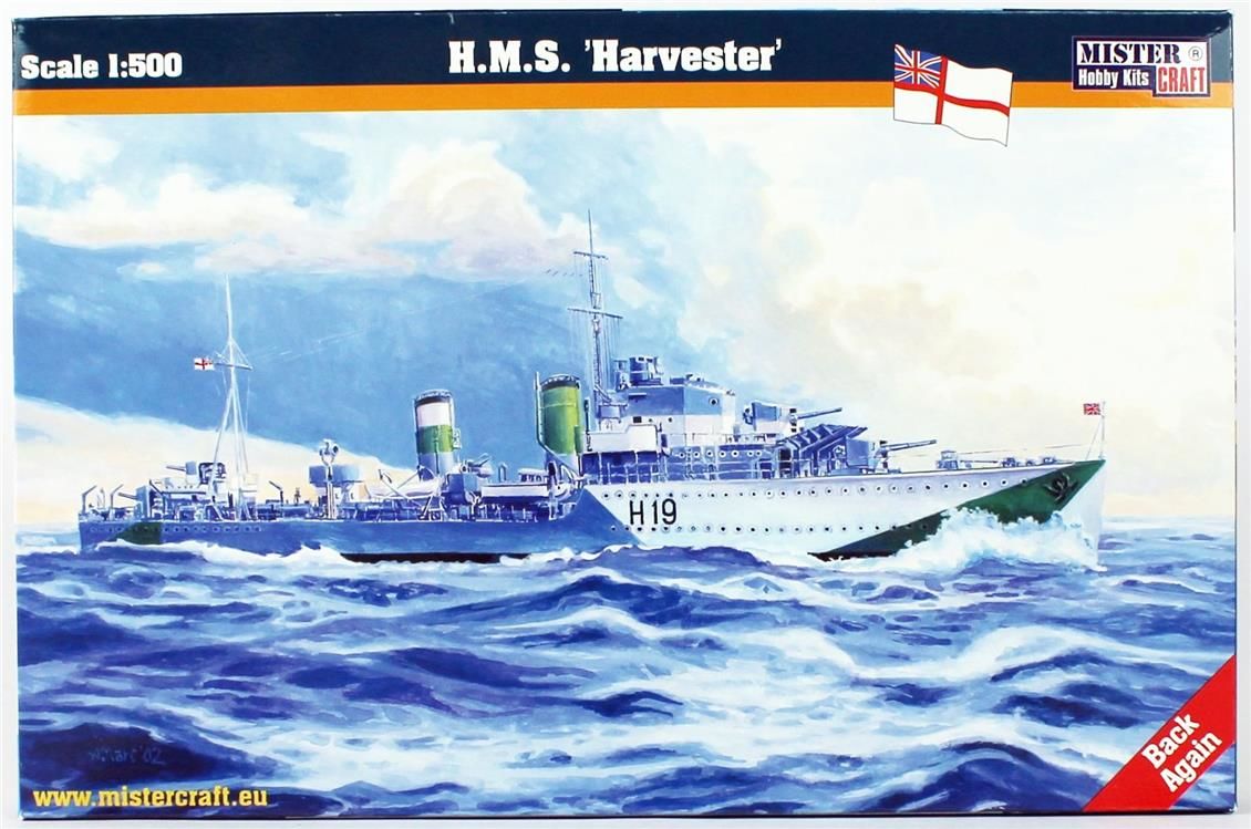 Mistercraft S098 1/500 Ölçek, HMS (Harvester) Zırhlı Gemi, Plastik Model kiti