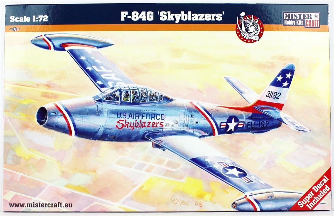 Mistercraft C089 1/72 Ölçek, F-84G Skyblazers Savaş Uçağı, Plastik Model kiti