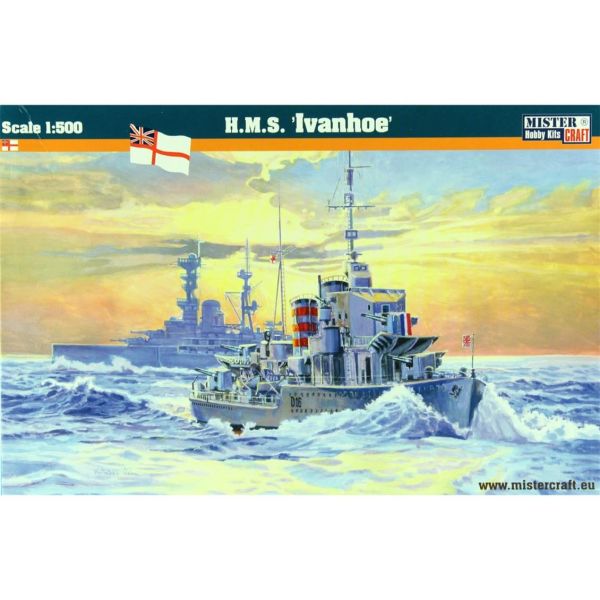 Mistercraft S099 1/500 Ölçek, HMS (Ivanhoe) Zırhlı Gemi, Plastik Model kiti